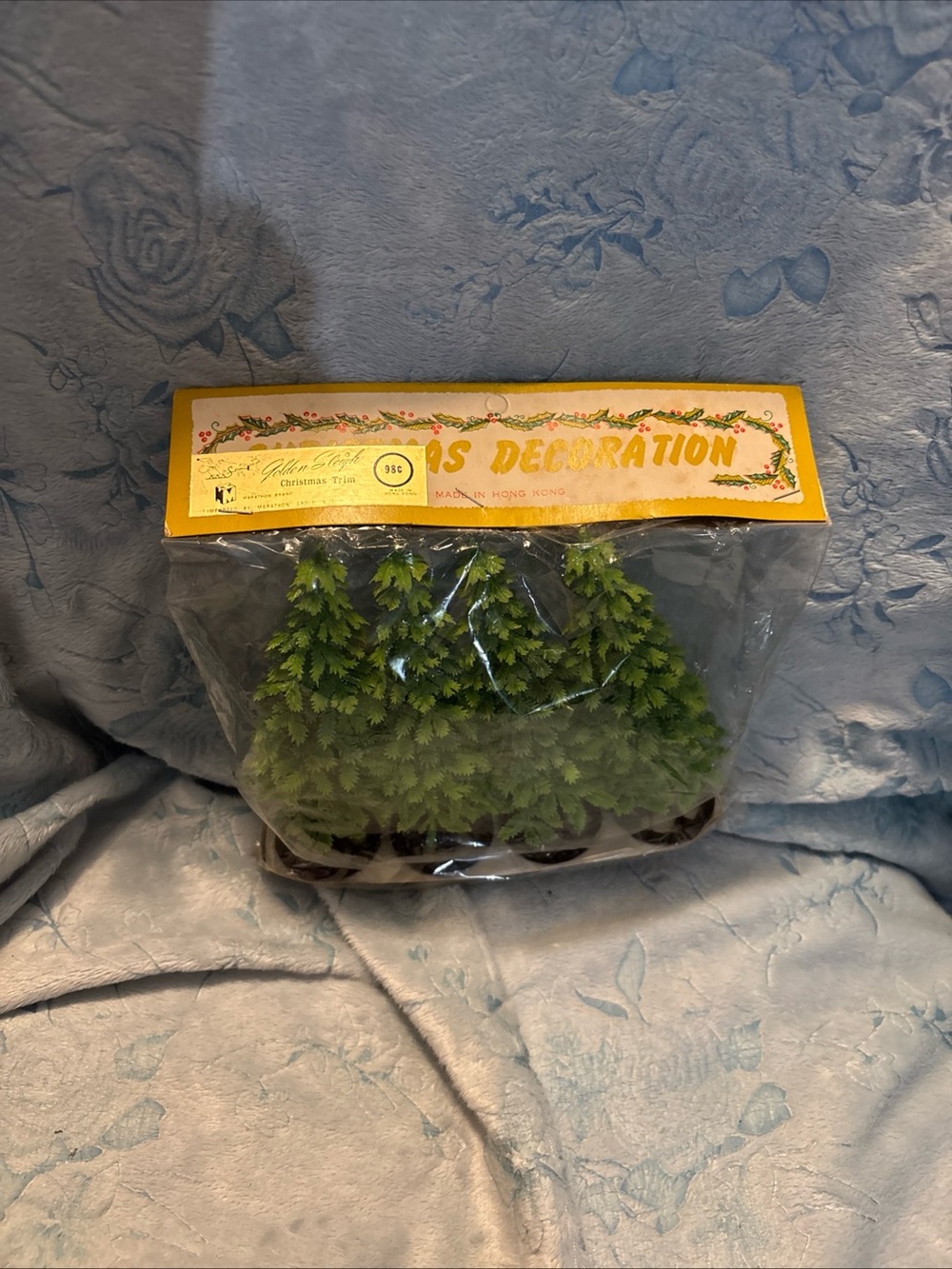 Vintage Miniature Christmas Trees Decoration - Green Plastic